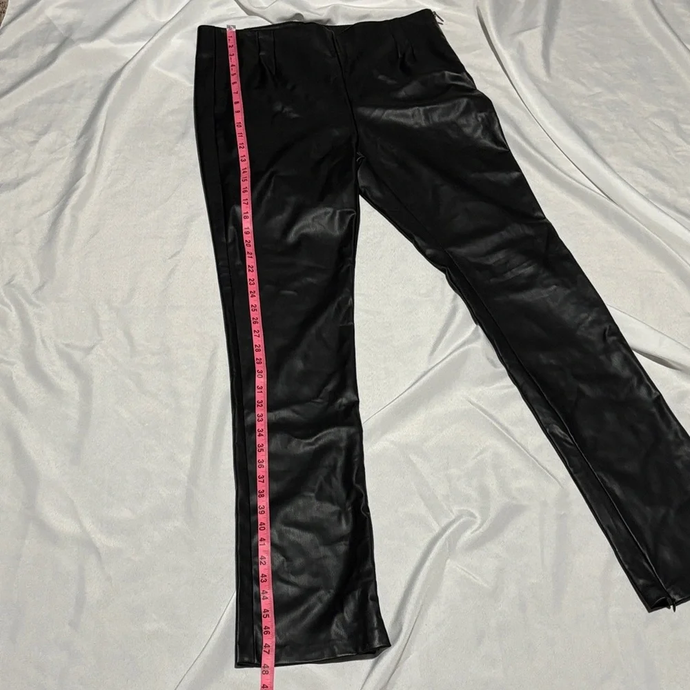 Zara Black Leather Look Trousers